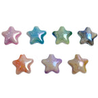 UV Finish Gradient Star Acrylic Beads 22x10mm Multicolor Pastel 50pcs