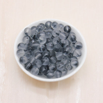 Frosted Glass Beads 8mm Soft Translucent Pastel Colors 50pcs 20