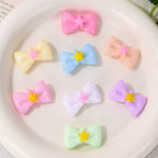 Star Bow Shape Acrylic Beads 27mm with Star Accent 50pcs