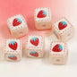 Heart Flower Square Acrylic Beads 14mm Colorful Pattern 10pcs 13