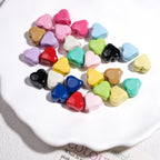 Irregular Faceted Heart Acrylic Beads 12mm Vibrant Colors 50pcs 3