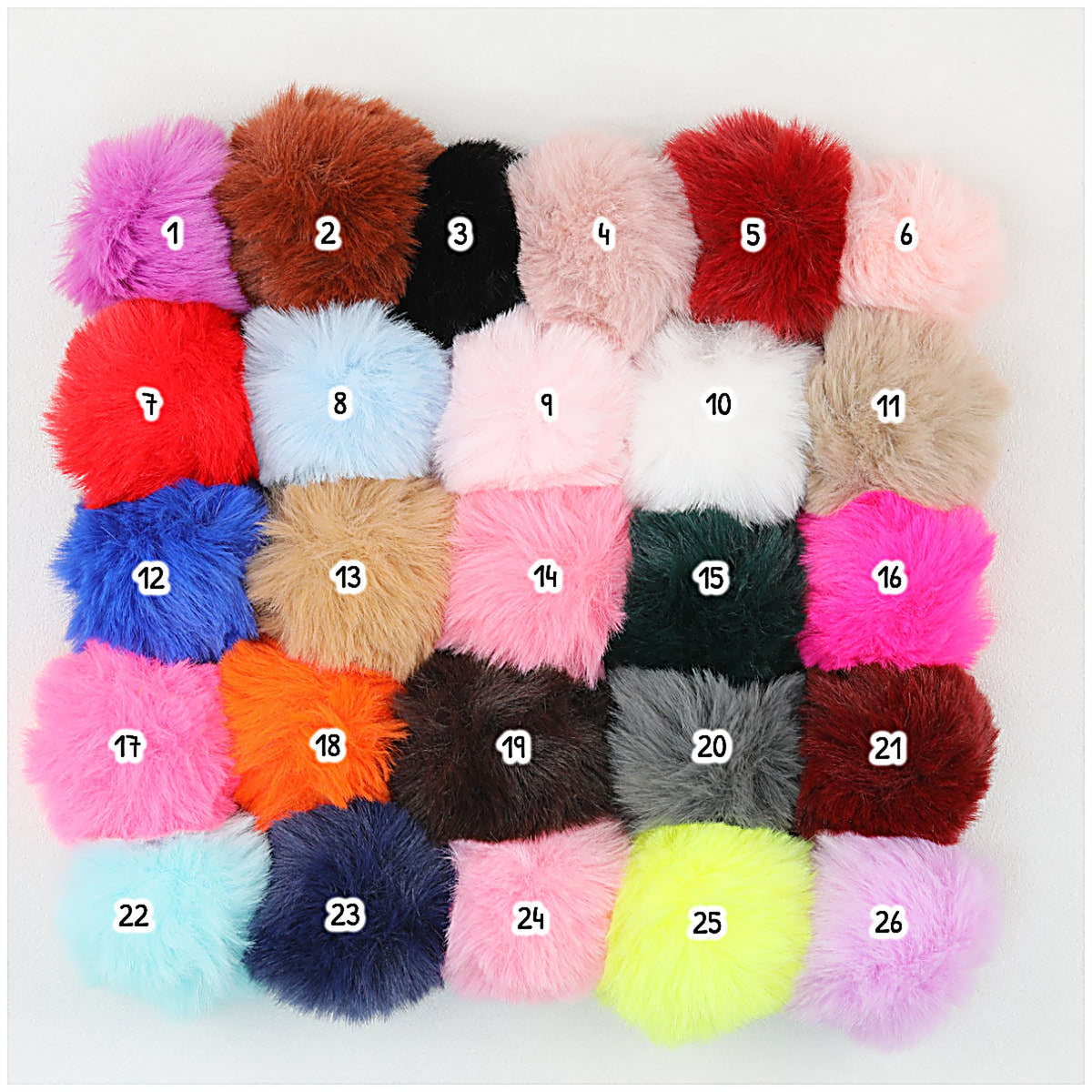 Pom Pom Keychain Fluffy Imitation Rex Rabbit Fur Ball 8cm With Lobster Clasp