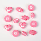 Breast Cancer Awareness 3D Silicone Focal Beads Pink Ribbon 20pcs 2
