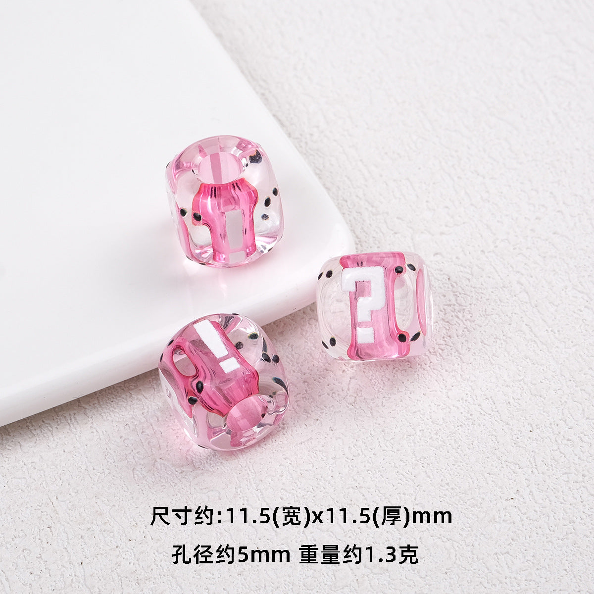 Transparent Dyed Core Acrylic Question Mark Cube Beads 20pcs 11mm 6