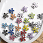 Irregular Flower Acrylic Beads 14mm Silver Enamel Mixed Colors 50pcs 2