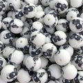 15mm Silicone Beads Black Elephant Print Animal Theme 50pcs