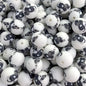 15mm Silicone Beads Black Elephant Print Animal Theme 50pcs