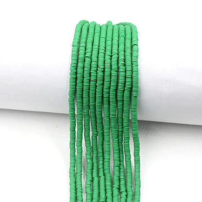 Flat Clay Beads 4mm Solid Color Polymer Disc 10strands 6