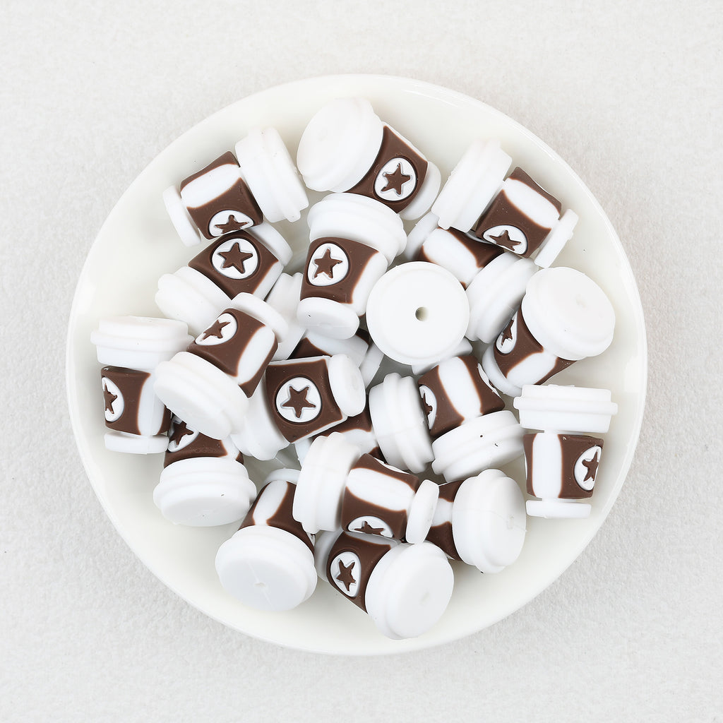  3D Star Coffee Cup  Silicone Focal Beads 20Pcs 2