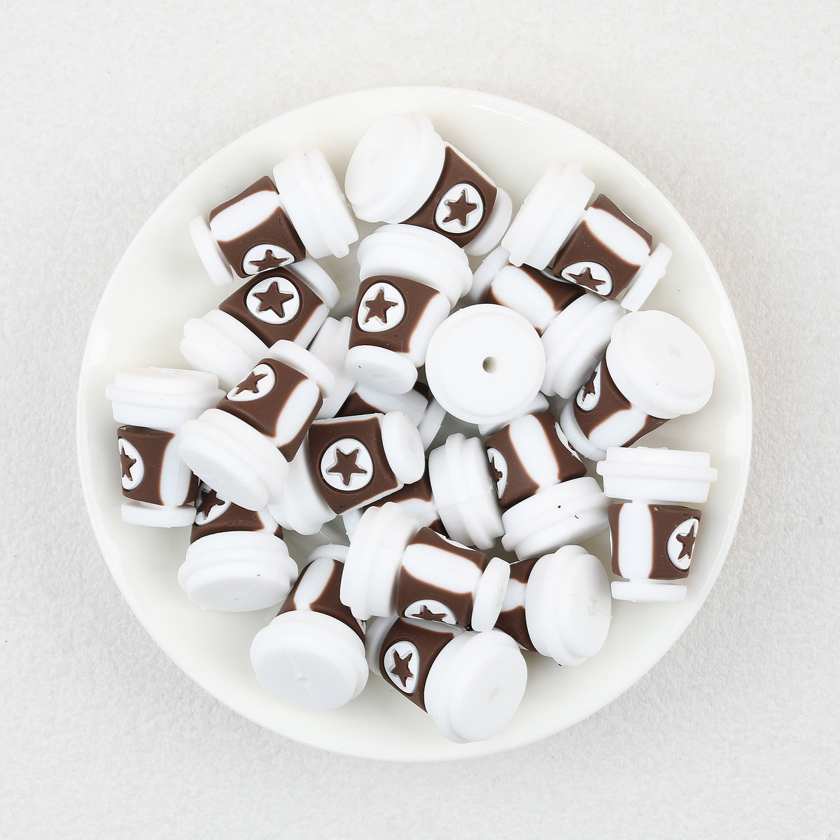  3D Star Coffee Cup  Silicone Focal Beads 20Pcs 2
