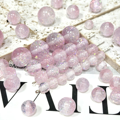 Dual Tone 8mm Round Resin Opal Beads Sparkling Glitter Finish 50pcs 11