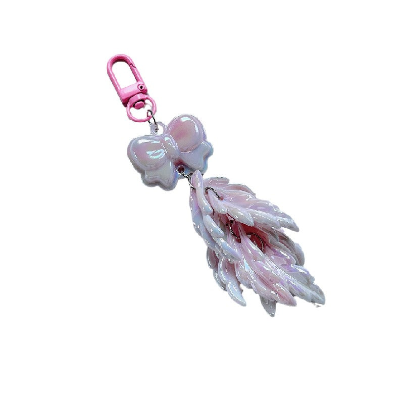 Acrylic Feather Keychain Iridescent Pastel Butterfly Charm 5