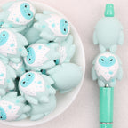 3D Blue Yeti Silicone Focal Beads Wholesale, Christmas Snowflake Winter Design