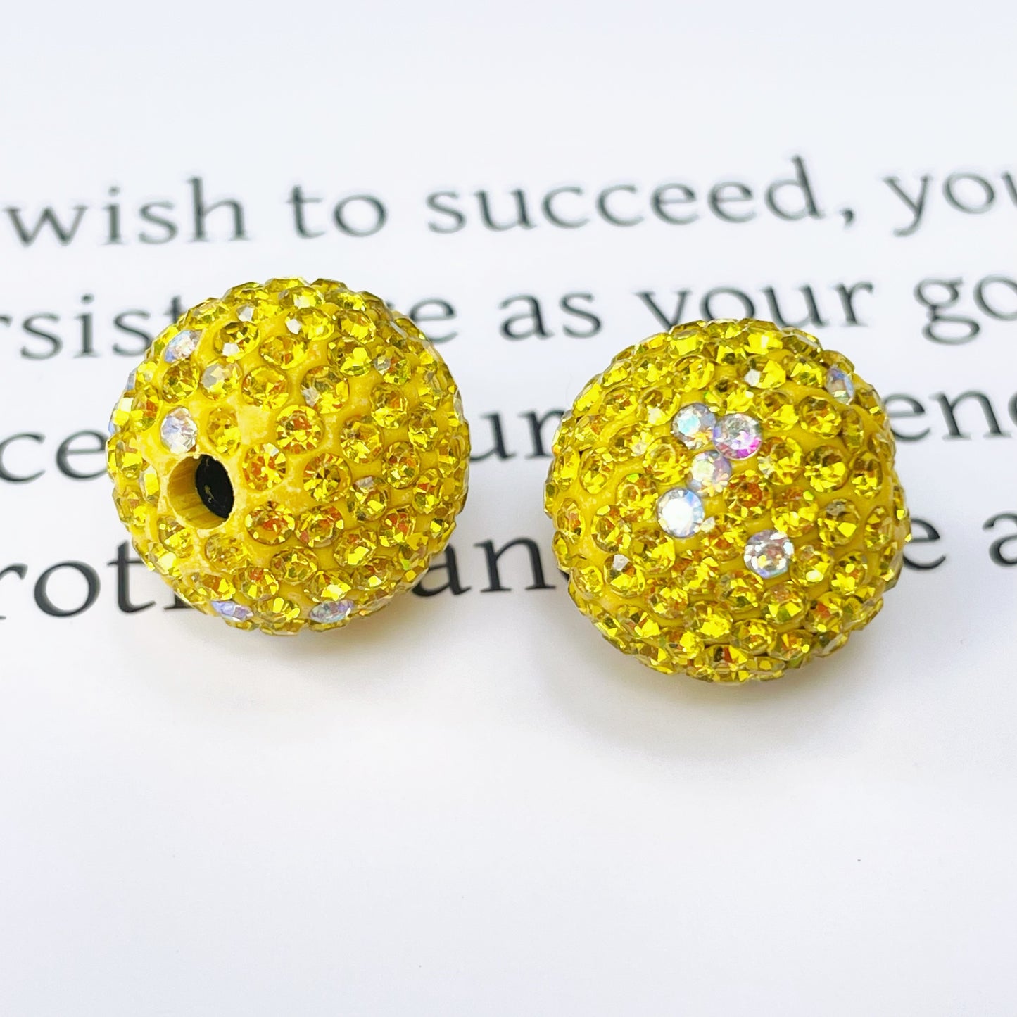 Colored Clay Ball Rhinestone Beads 16mm Glass Glaze 20pcs 17