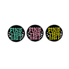 Silicone Focal Beads Fuck This Shit Retro Text with Stars 20pcs
