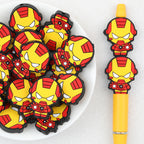 Cute Iron Man Silicone Focal Beads 20Pcs 