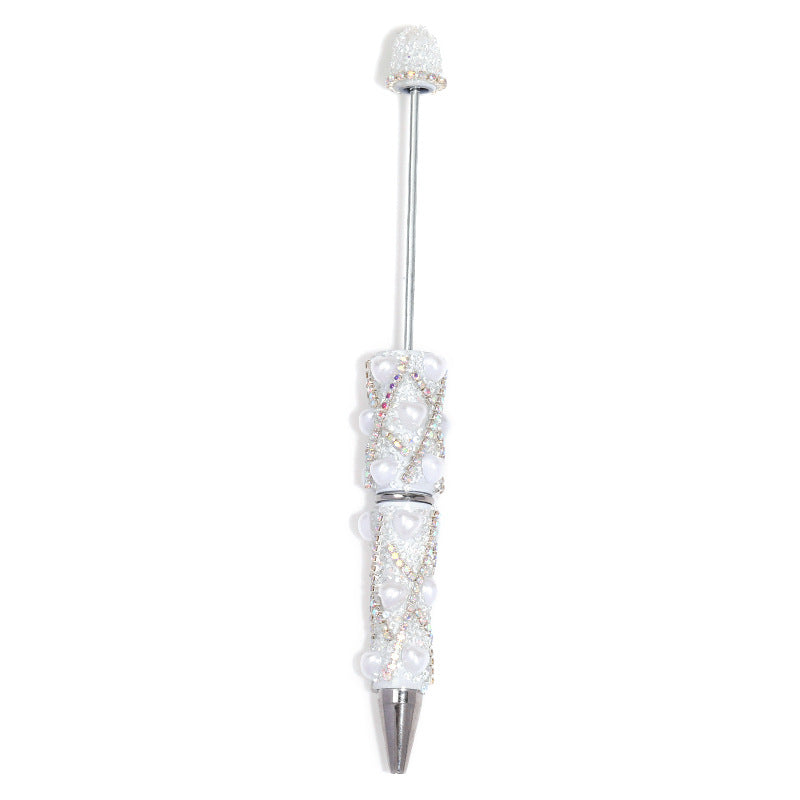 Beadable Pen with Rhinestone Pearl Chain Multicolor Rotating 5 Pcs 19