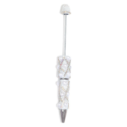 Beadable Pen with Rhinestone Pearl Chain Multicolor Rotating 5 Pcs 19