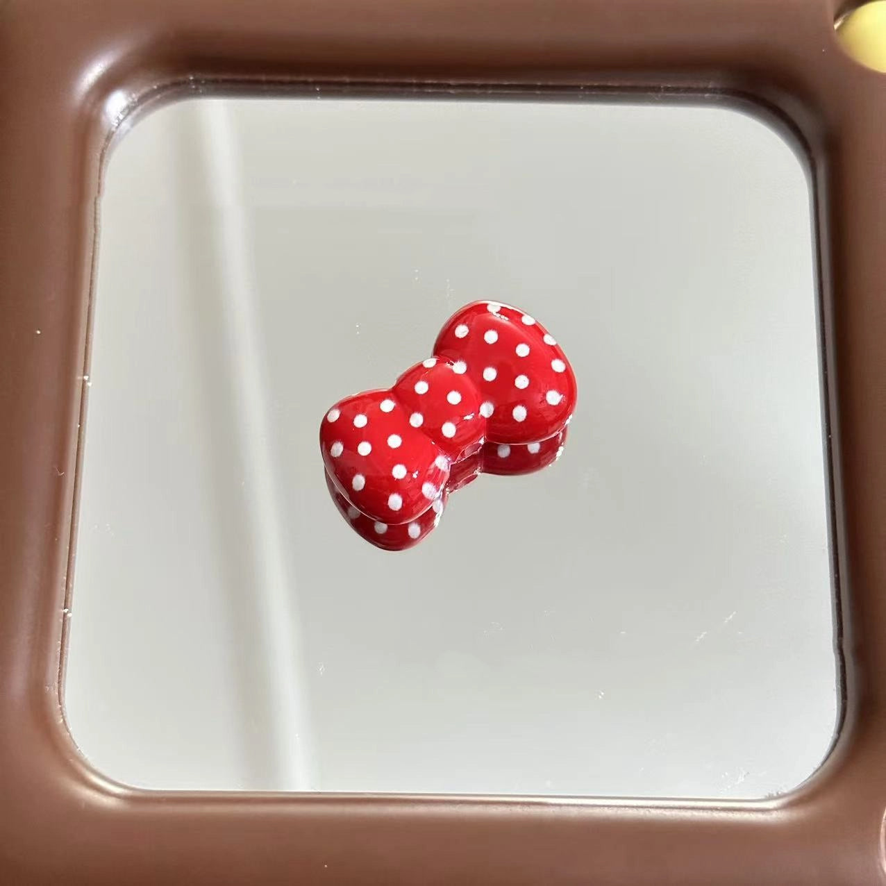 Houndstooth Pattern Bow Acrylic Beads 25mm Glossy Mixed 10pcs 3