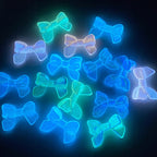 Glow Bowknot Acrylic Beads 24x32mm Iridescent Light In The Dark 10pcs 2