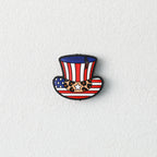 US Independence Day Gentleman Hat Silicone Focal Beads 20pcs