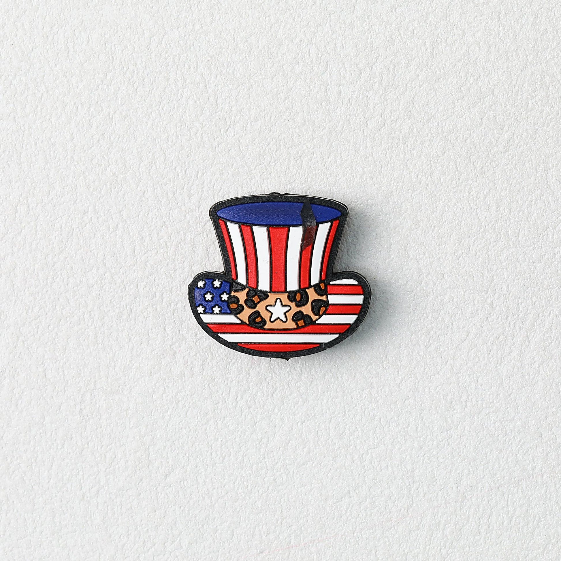 US Independence Day Gentleman Hat Silicone Focal Beads 20pcs