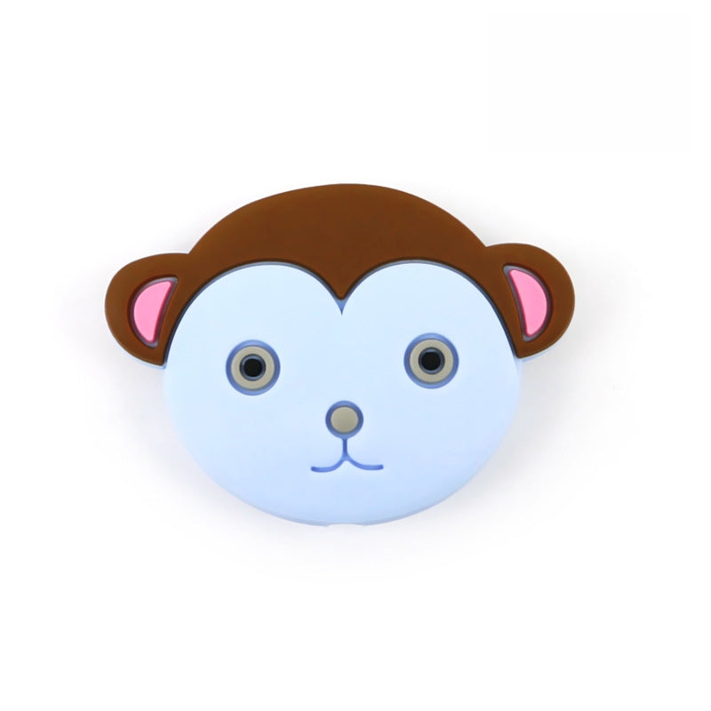 Silicone Focal Beads Monkey Face Rounded Ears 20pcs 9