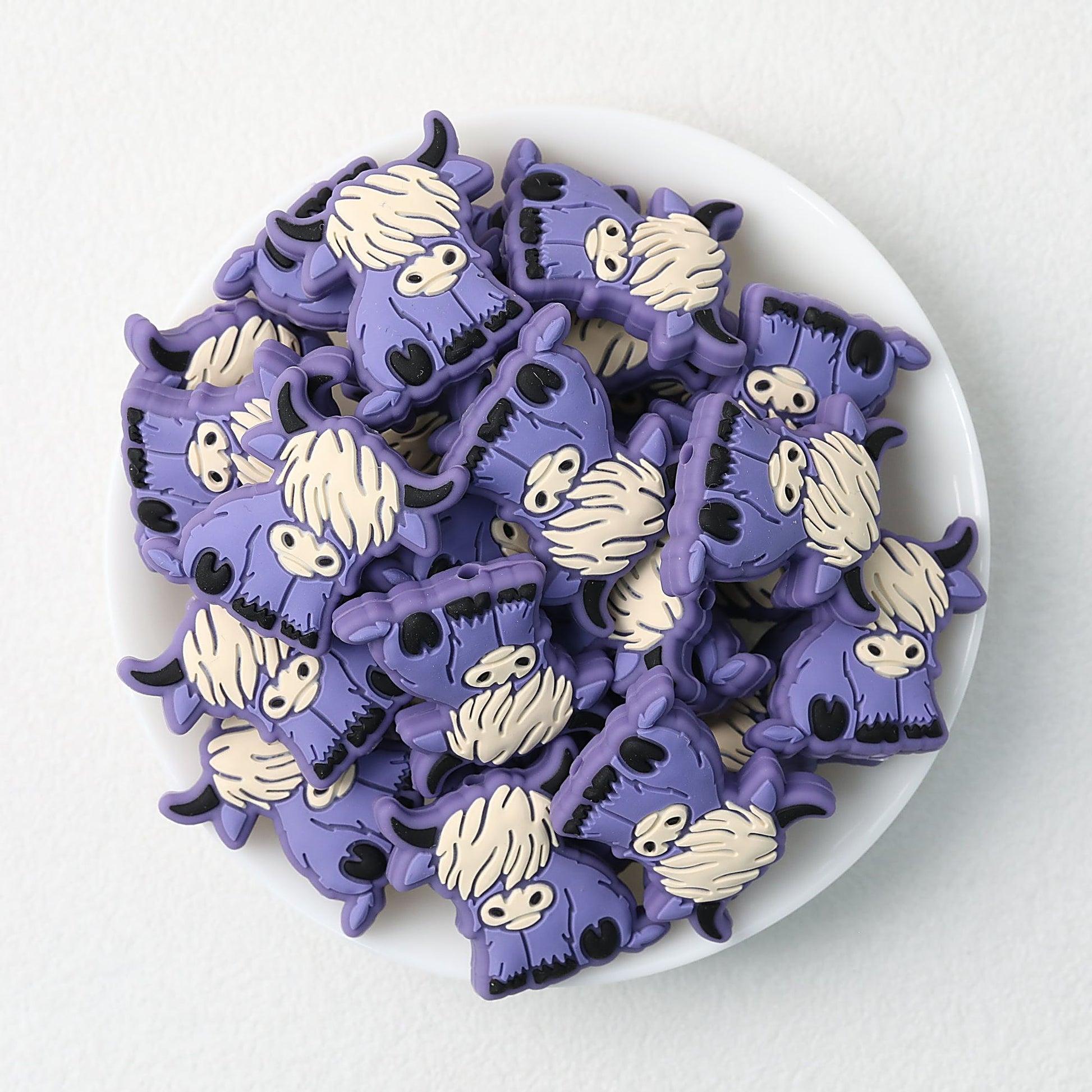 Highland Cow Silicone Focal Beads Colorful 20pcs