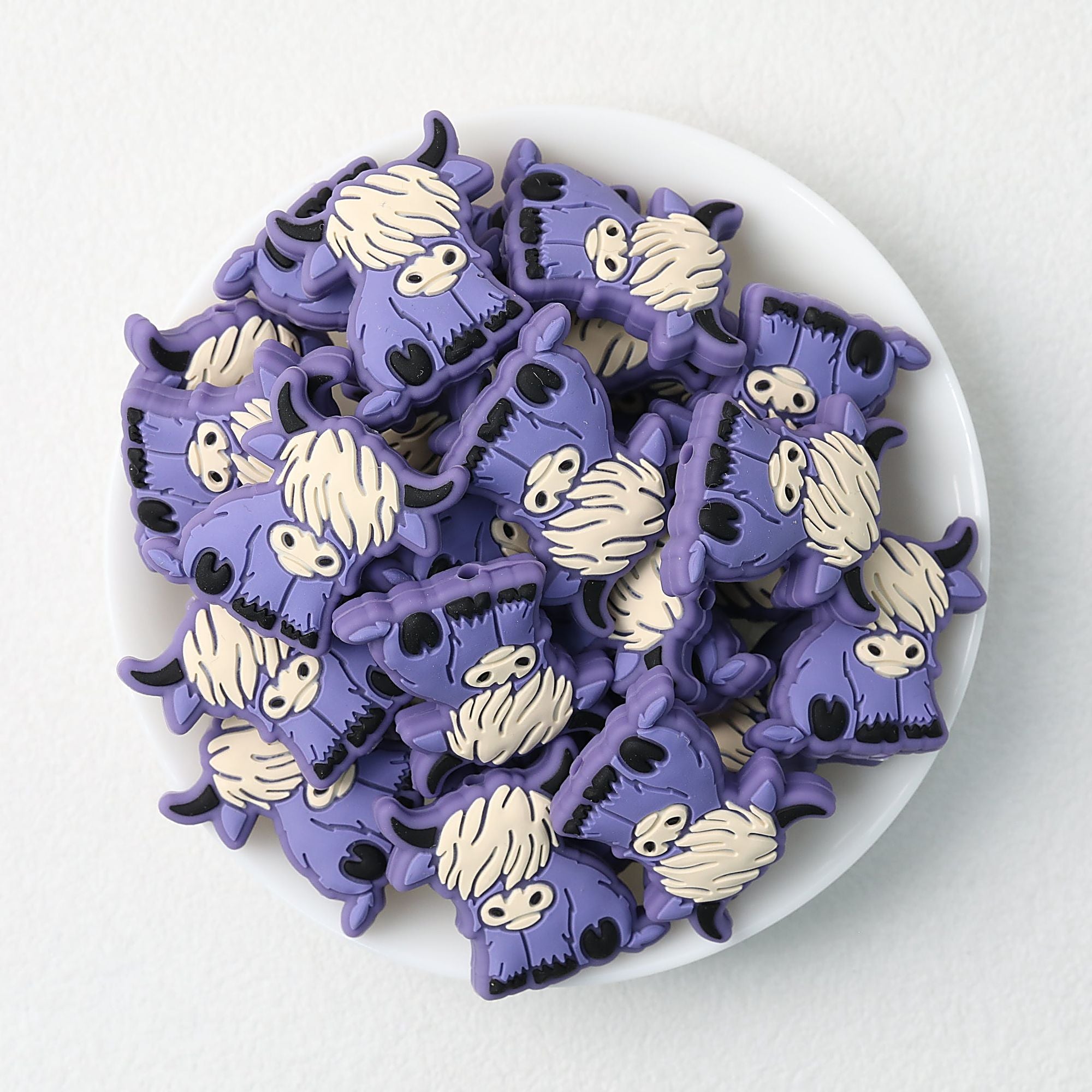 Highland Cow Silicone Focal Beads Colorful 20pcs