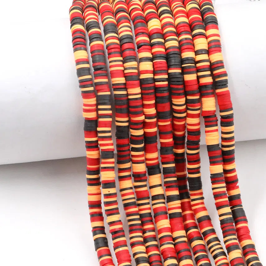 Flat Clay Beads 6mm Colorful Matte Polymer Spacer 10 Strands 45