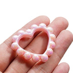 Hollow Heart Acrylic Beads 39x43mm Pastel and Black Scalloped 10pcs 4