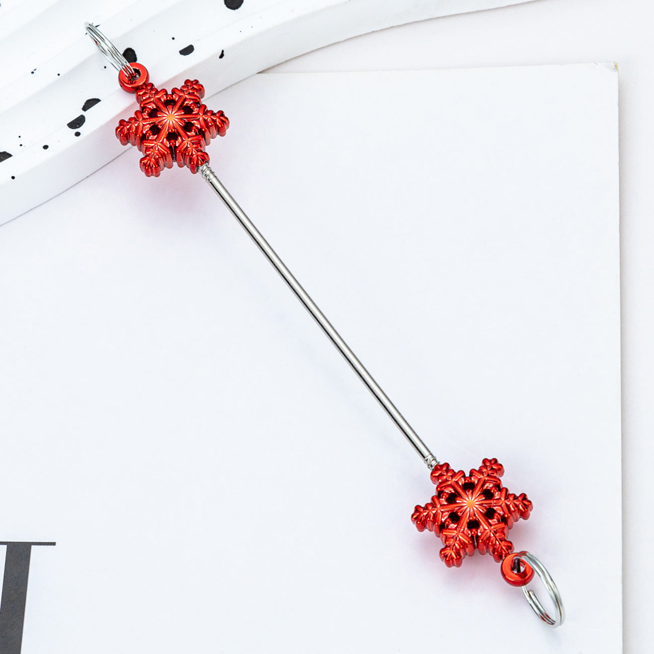 Beadable Blank Bars Christmas Snowflake-shaped