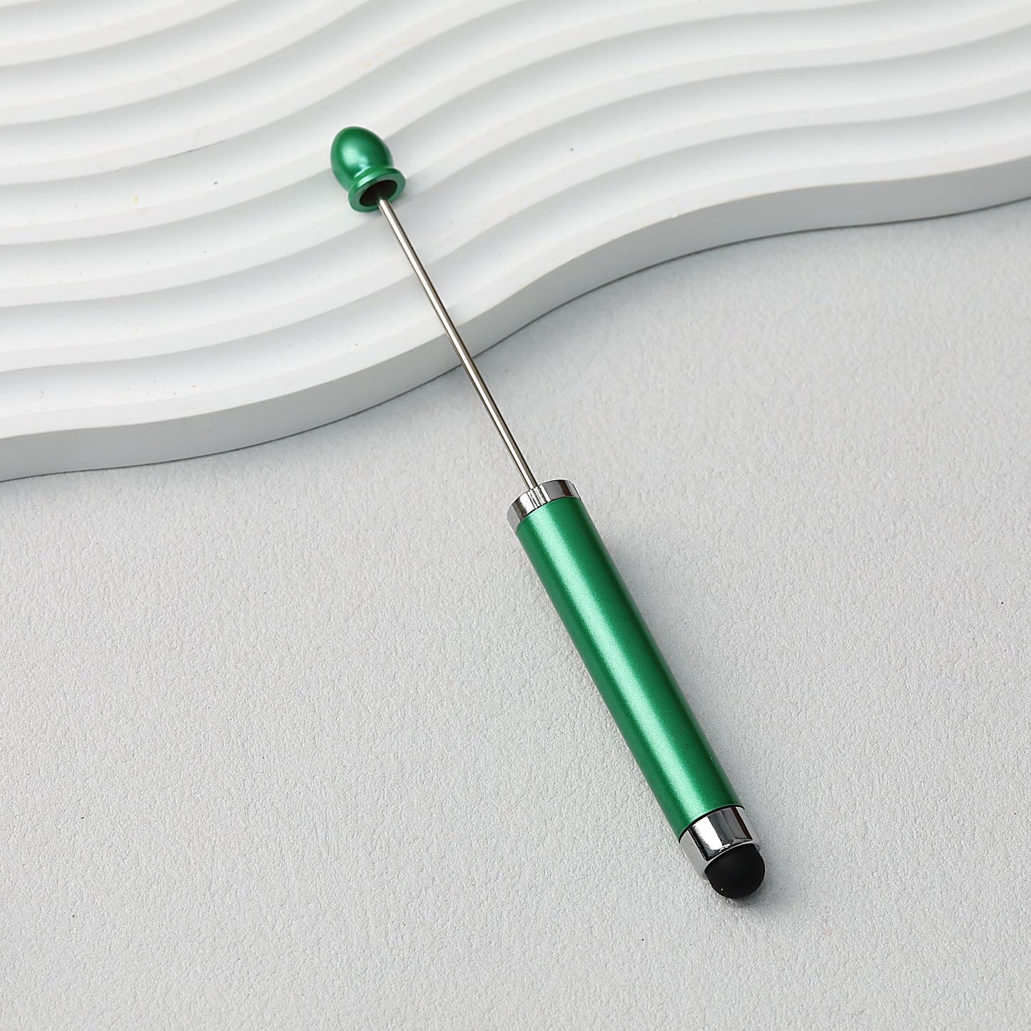 Beadable Stylus Pen Plastic Multi Color 3 in 1 Function - green