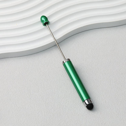 Beadable Stylus Pen Plastic Multi Color 3 in 1 Function - green