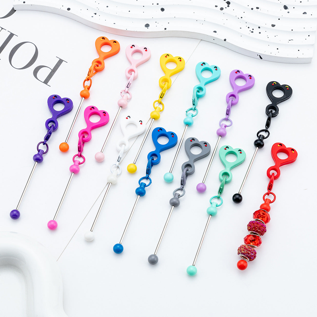 Beadable Cup Charms Smiley Heart-shaped