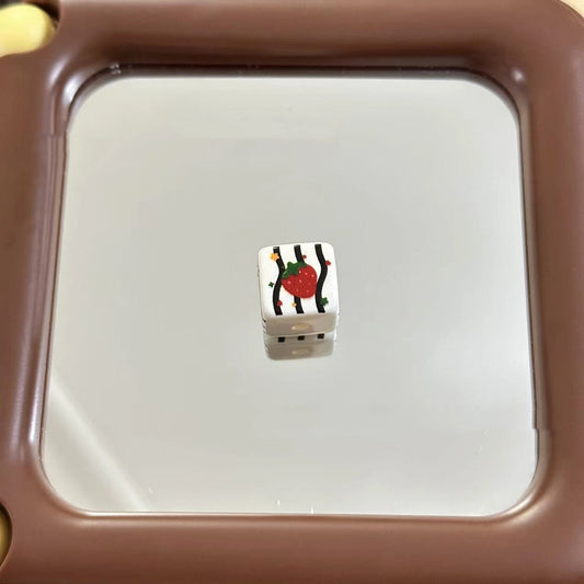 Striped Kitten Square Acrylic Beads 14mm Playful Designs 10pcs 2