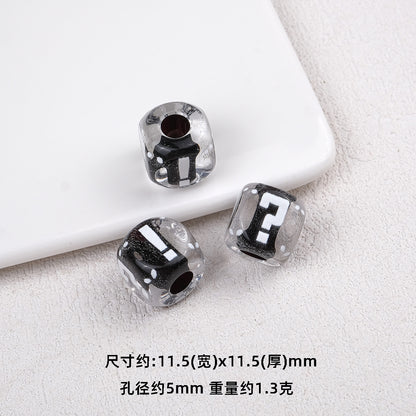 Transparent Dyed Core Acrylic Question Mark Cube Beads 20pcs 11mm 10