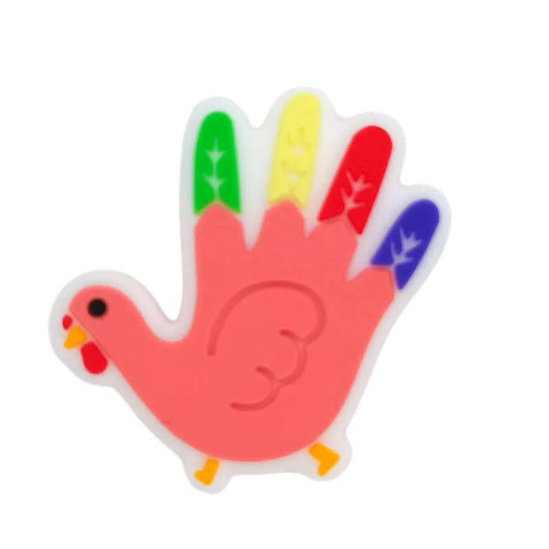 Silicone Focal Beads Colorful Tailed Chicken Wing Etching