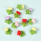 Silicone 3D Focal Beads Rose Multi Color Delicate Petals 20pcs