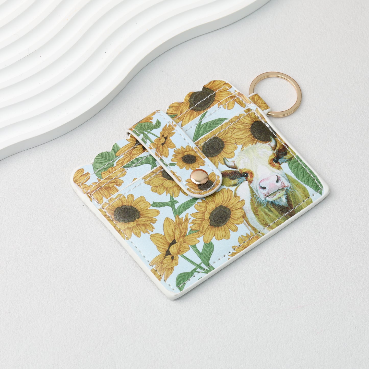 PU Card Holder Keychain Multi Patterned