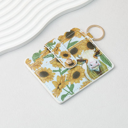PU Card Holder Keychain Multi Patterned