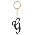Metal Fashion Letter Keychain Black and Gold Script Design 11