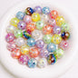 Diamond Round Acrylic Beads 16mm Glossy Faceted Mixed Colors 10pcs