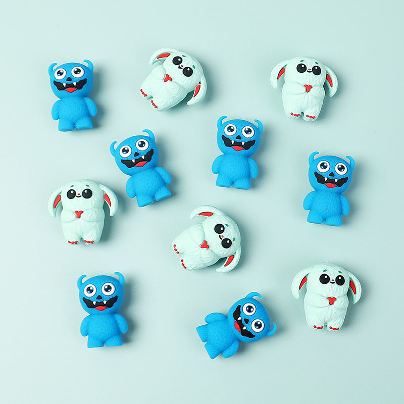 Silicone 3D Focal Beads Little Monster Bright Eyes Quirky Expressions 20pcs 12
