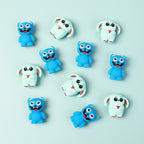 Silicone 3D Focal Beads Little Monster Bright Eyes Quirky Expressions 20pcs 12