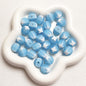 Frosted Round Acrylic Beads 16mm Bicolor White Cross 10pcs 6