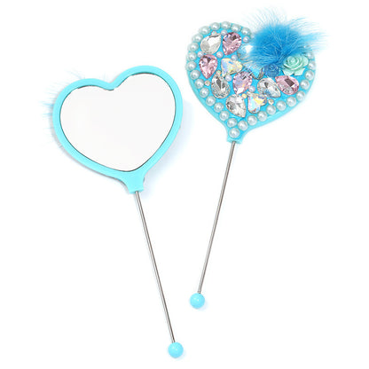 Beadable Heart Shape Handheld Makeup Mirror 34