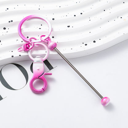 Beadable Gradient Color DIY Metal Keychain