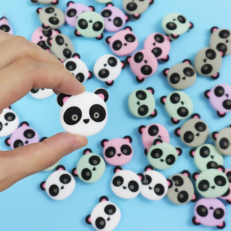 Silicone Focal Beads Animal Panda Pink Pastel Colors 20pcs 2