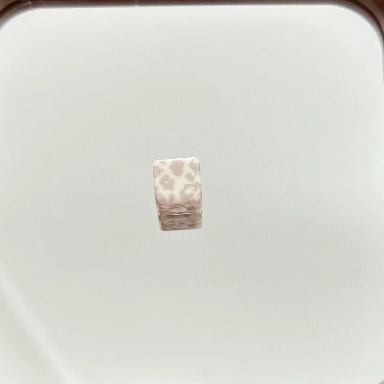 Candy Colored Leopard Print Acrylic Square Beads 10mm 20pcs 6